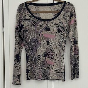 Paisley Long Sleeve Top - Multicolor